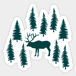 Elk In Forest (Radiant) Sticker